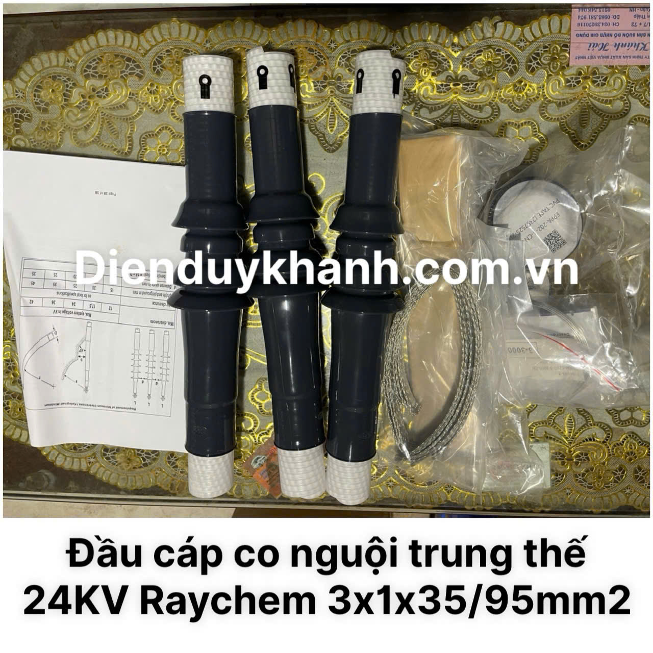 Đầu Cáp Co Nguội Trung Thế 24KV RAYCHEM 3x1x35/95mm2